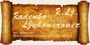 Radenko LJubomirović vizit kartica